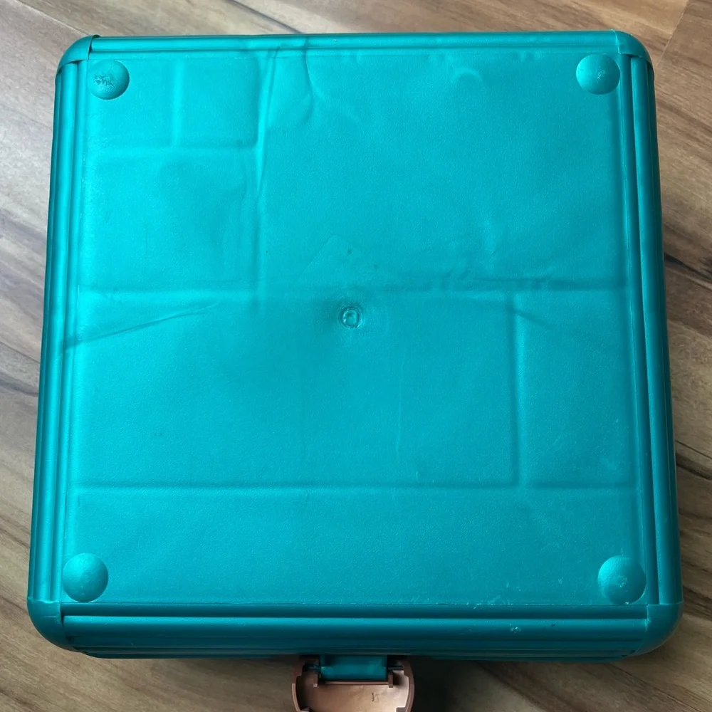 Vintage 1990s SASSABY Green/Teal Make‎ Up Storage Case Jewelry Box Organizer